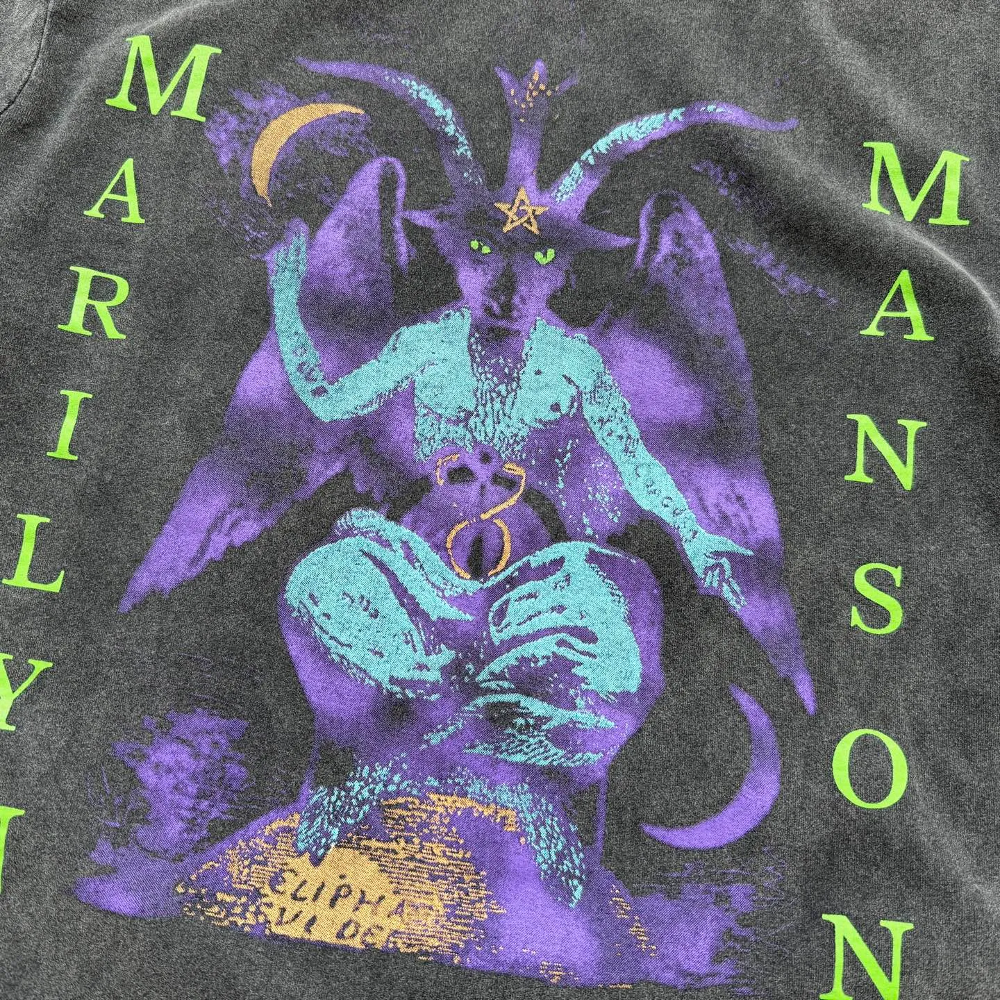 P158 # CTS-101 [Manson GOAT Limited Edition] Saint x Marilyn Manson Marilyn Manson GOAT Ram Limited Long Sleeve Original 280g heavyweight fabric after consistent washing Retro single stitch heaven and earth stitch technology Heavy Assute yeast mill wash Size: S M L XL
